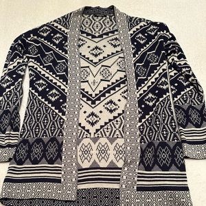 Ladies geometric design cardigan size large. Like new condition